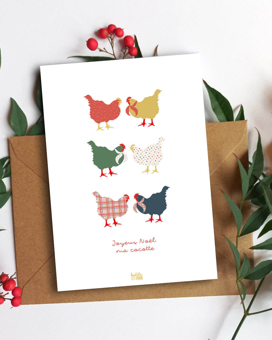 Carte Joyeux Noël Cocotte