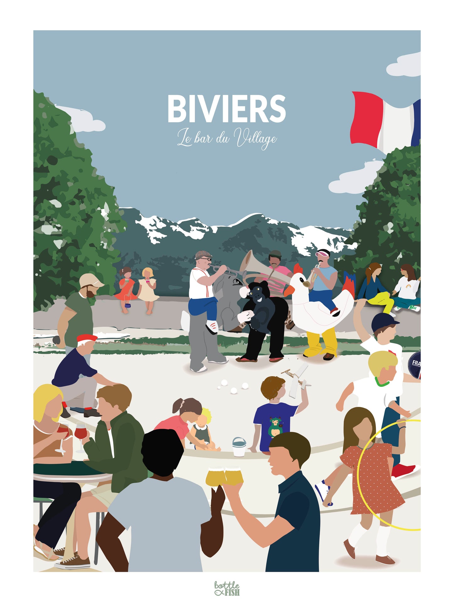 Affiche Biviers, Bar du Village