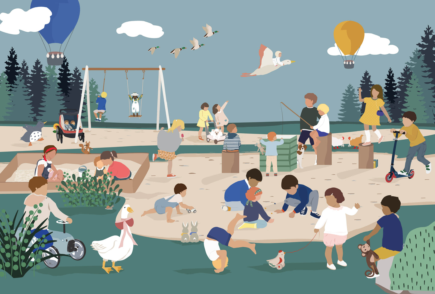Puzzle "L'été au parc" 100 pièces