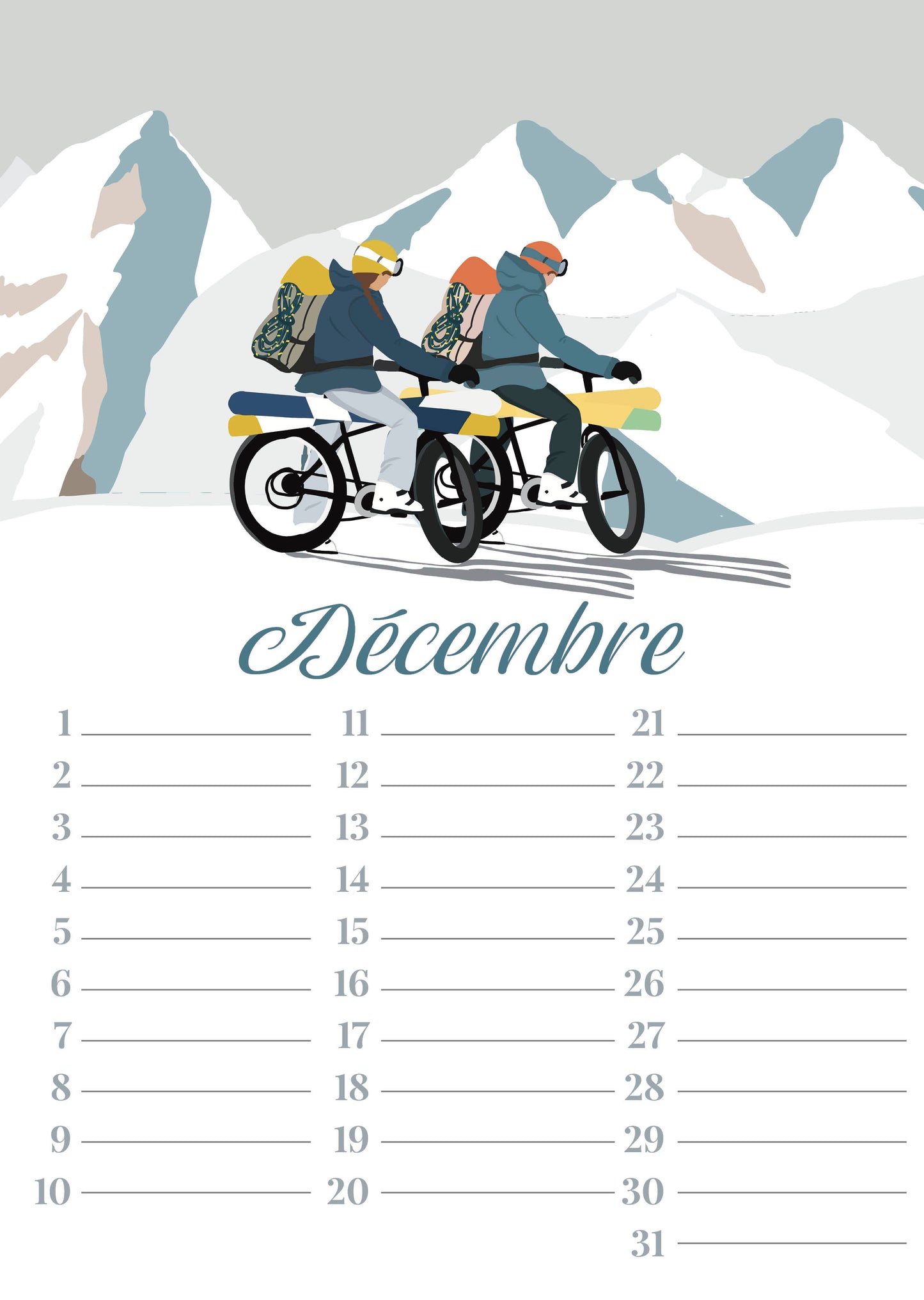 Calendrier perpétuel Montagne