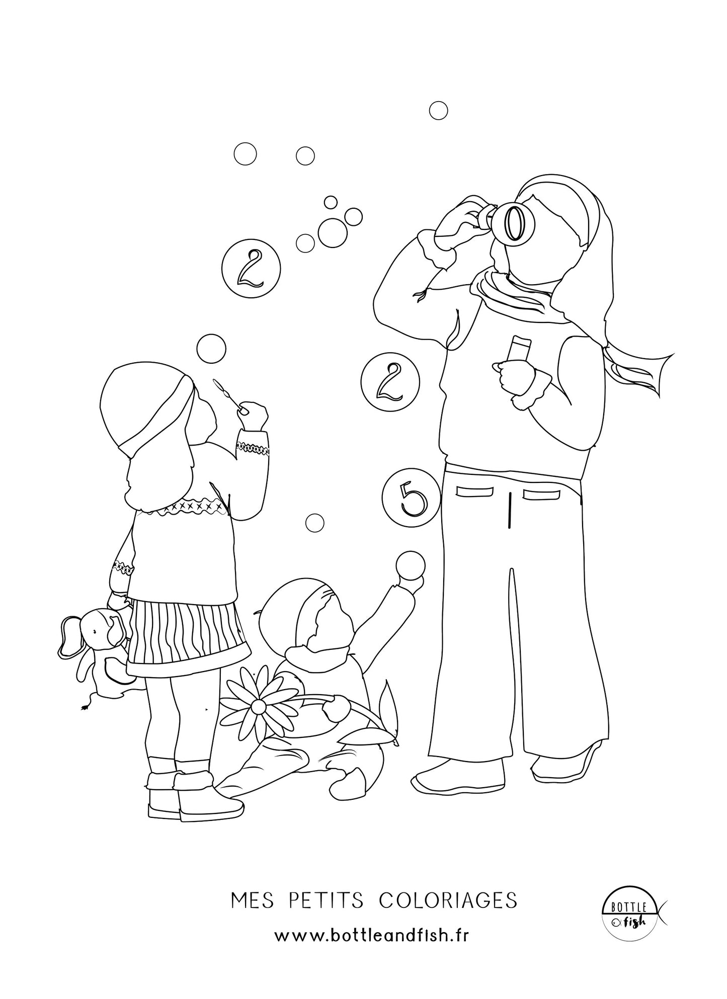 Coloriage 3 kids 2025