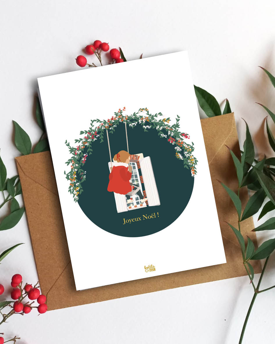 Carte Balançoire de Noël