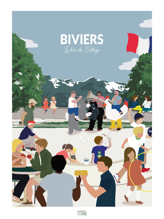 Affiche Biviers, Bar du Village