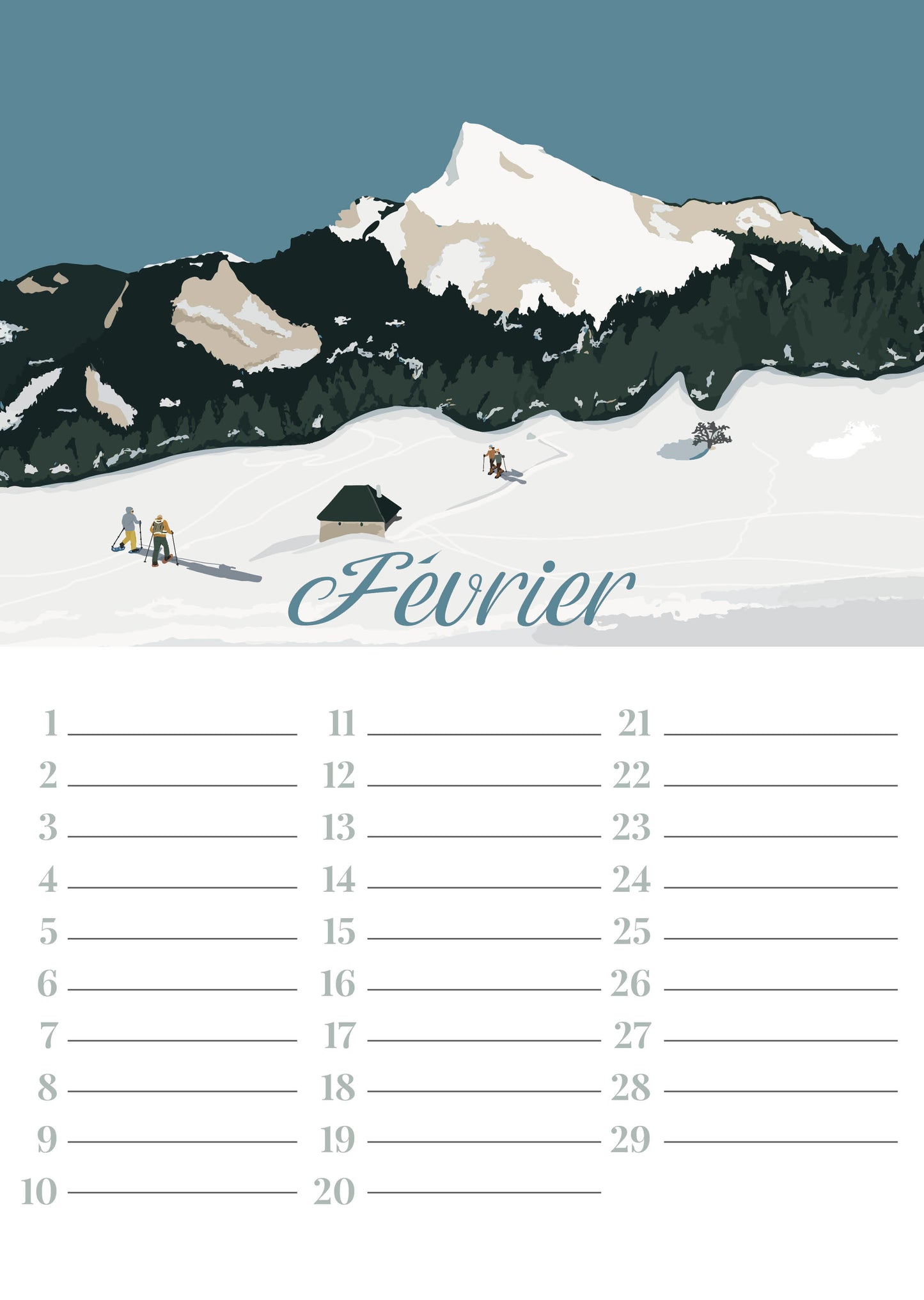 Calendrier perpétuel Montagne