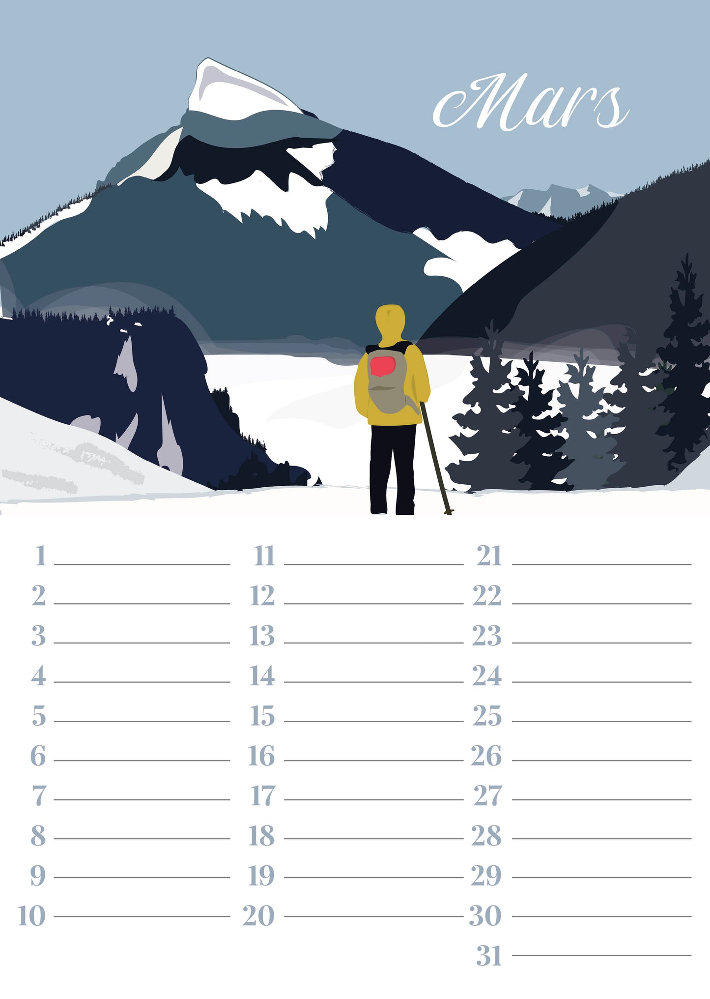 Calendrier perpétuel Montagne
