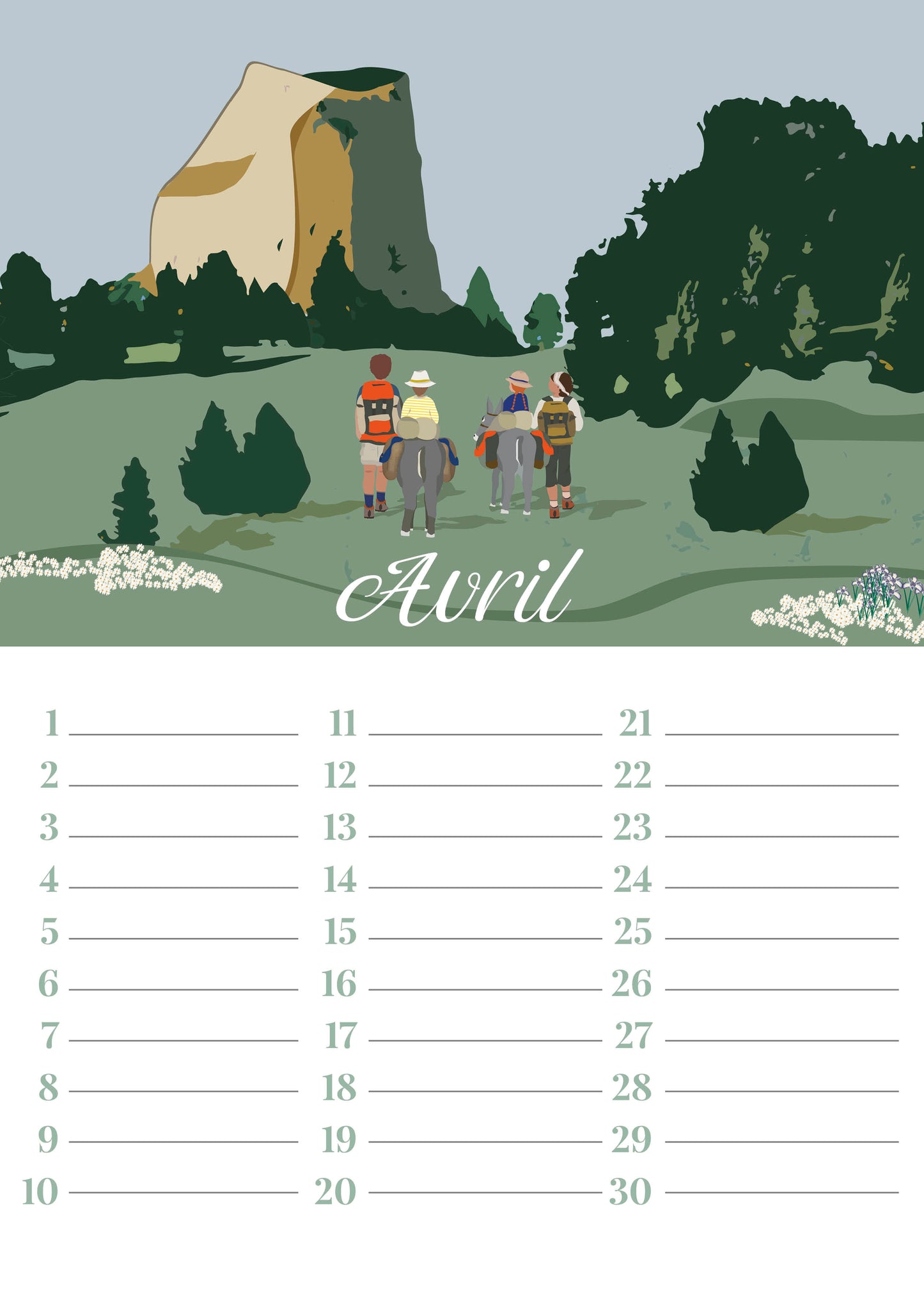 Calendrier perpétuel Montagne
