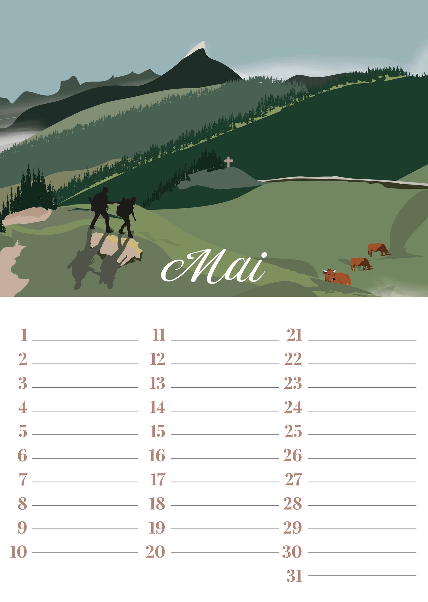 Calendrier perpétuel Montagne