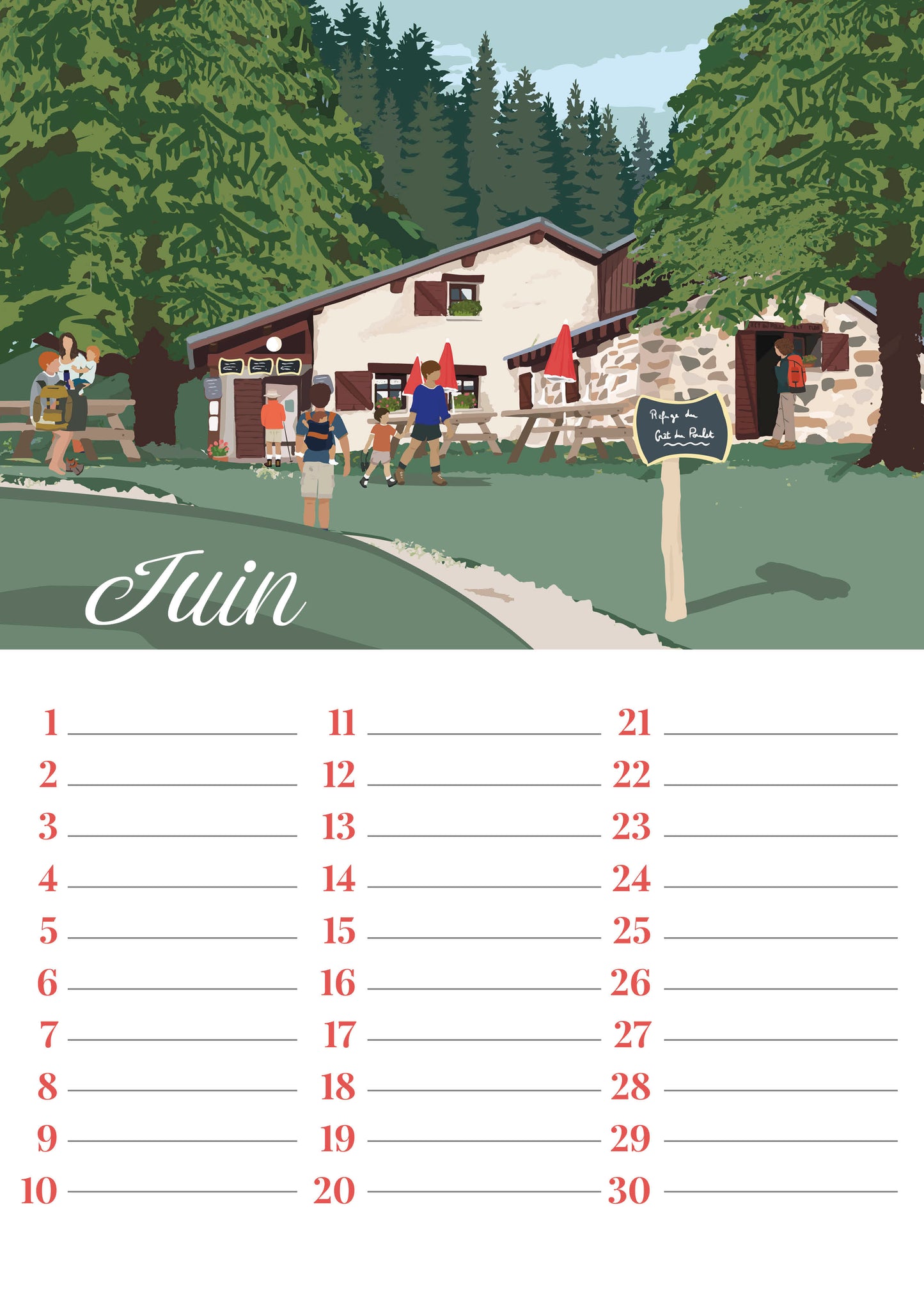 Calendrier perpétuel Montagne
