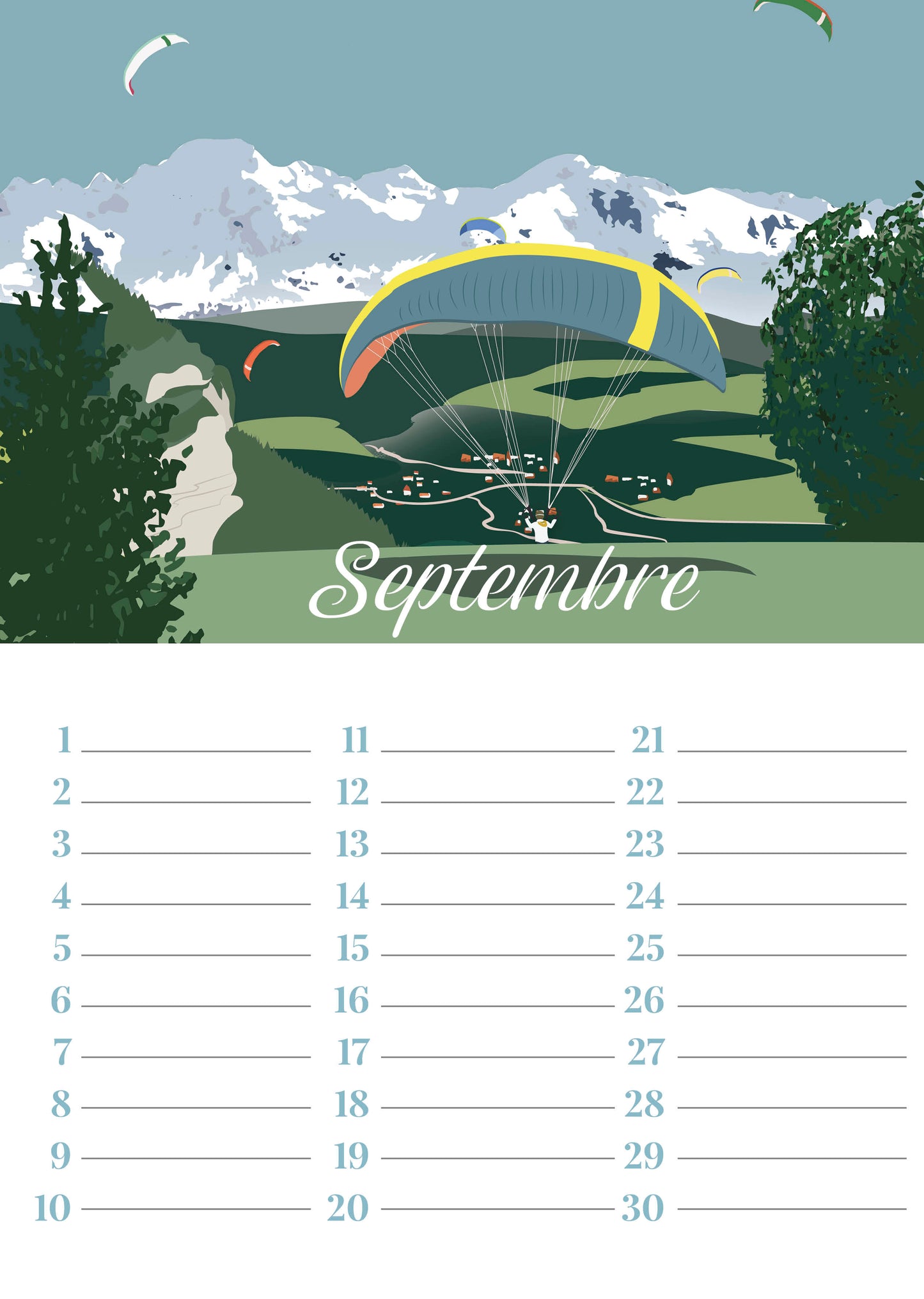 Calendrier perpétuel Montagne
